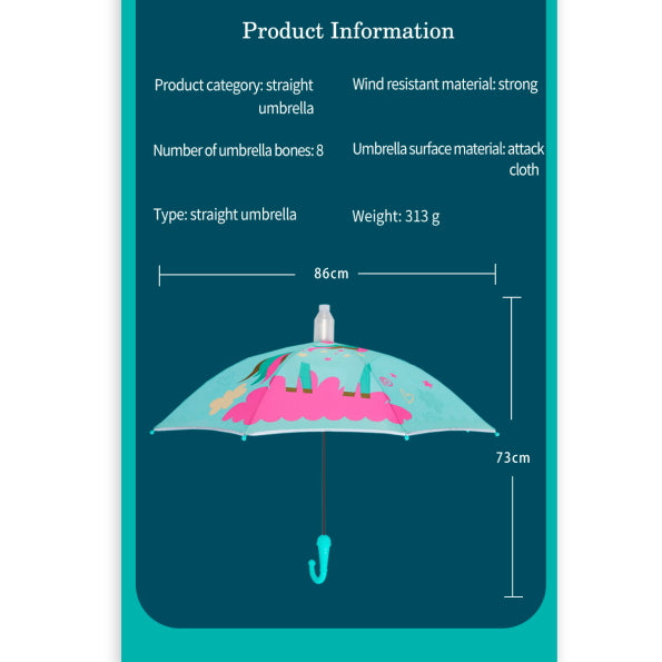 Transparent Window Dino Blue umbrella