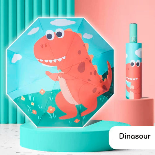 Automatic Three-Folding Umbrella Dino Green