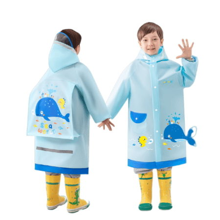 Lightweight Raincoat Blue Fish