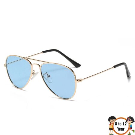Aviator Gold Blue Metal