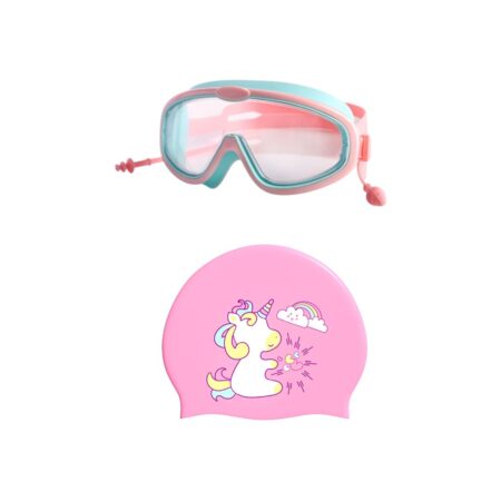 Sea Green Swimming Google And Unicorn Cap Combo