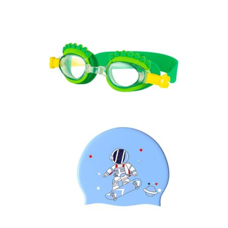 Crocodile Swimming google And Astronaut Cap Combo